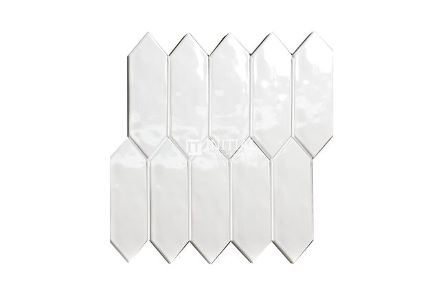 Feature Mosaic Boat Rippled Arrow Mosaic Gloss White 292.5X324 ,