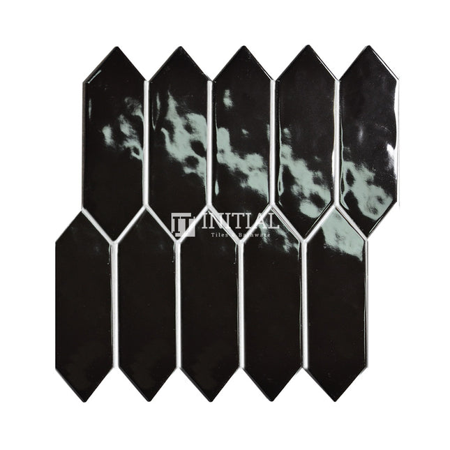 Feature Mosaic Boat Rippled Arrow Mosaic Gloss Black 292.5X324 ,