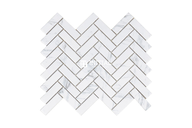 Feature Mosaic Persian Carrara Look Mosaic Small Herringbone Matt 243X317 ,