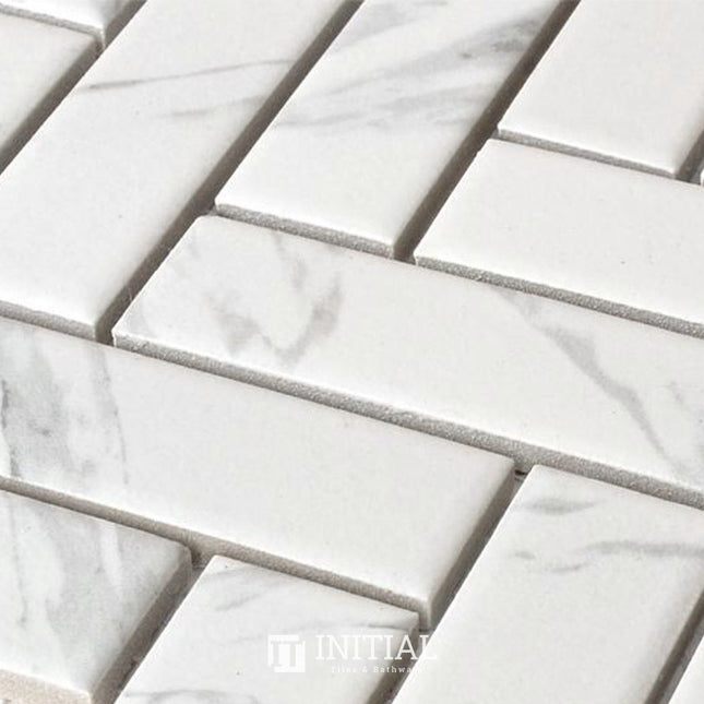 Feature Mosaic Persian Carrara Look Mosaic Small Herringbone Matt 243X317 ,