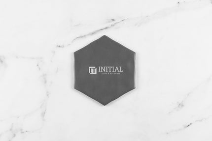 Ceramic Glazed Rippled Surface Hexagon Charcoal Matt 130X150mm ,