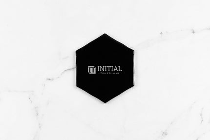Ceramic Glazed Rippled Surface Hexagon Gloss Black 130X150mm ,