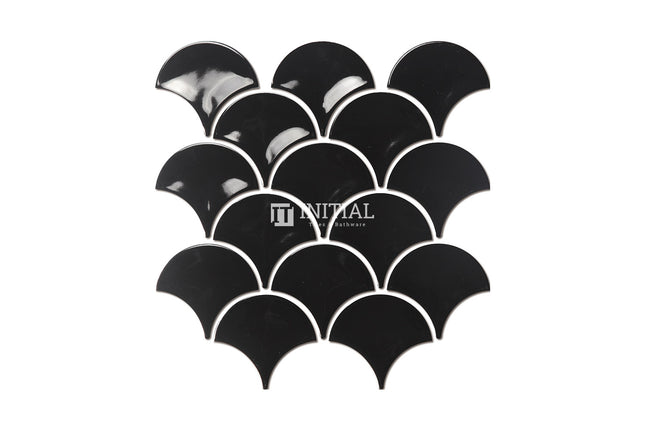 Feature Mosaic Shell Fish Scale Mosaic Gloss Black 259X273 ,