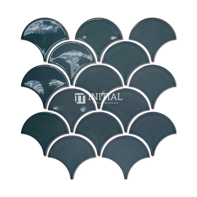 Feature Mosaic Shell Fish Scale Mosaic Gloss Denim Blue 259X273 ,