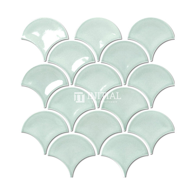 Feature Mosaic Shell Fish Scale Mosaic Gloss Foam Light Green 259X273 ,