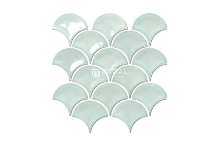 Feature Mosaic Shell Fish Scale Mosaic Gloss Foam Light Green 259X273 ,