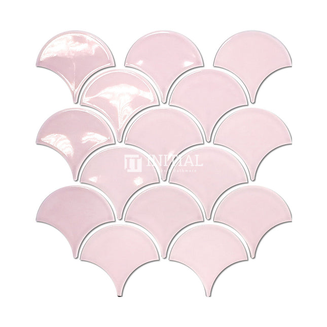 Feature Mosaic Shell Fish Scale Mosaic Gloss Pastel Pink 259X273 ,
