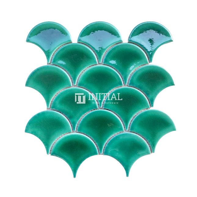 Feature Mosaic Shell Fish Scale Mosaic Gloss Reef Green 259X273 ,