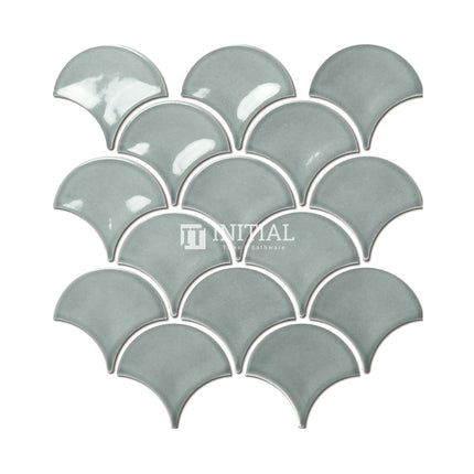 Feature Mosaic Shell Fish Scale Mosaic Gloss Water Green 259X273 ,