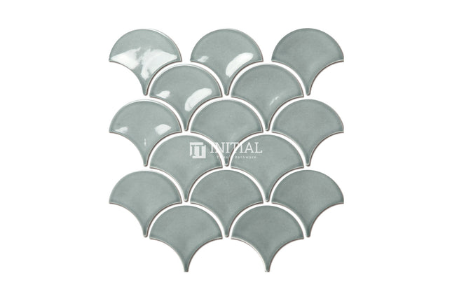 Feature Mosaic Shell Fish Scale Mosaic Gloss Water Green 259X273 ,