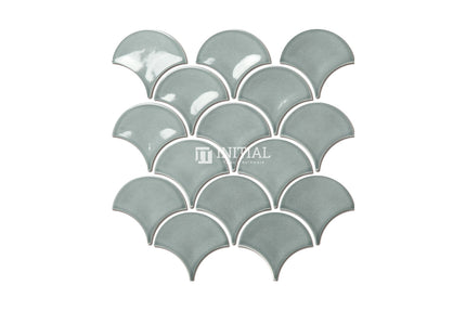 Feature Mosaic Shell Fish Scale Mosaic Gloss Water Green 259X273 ,
