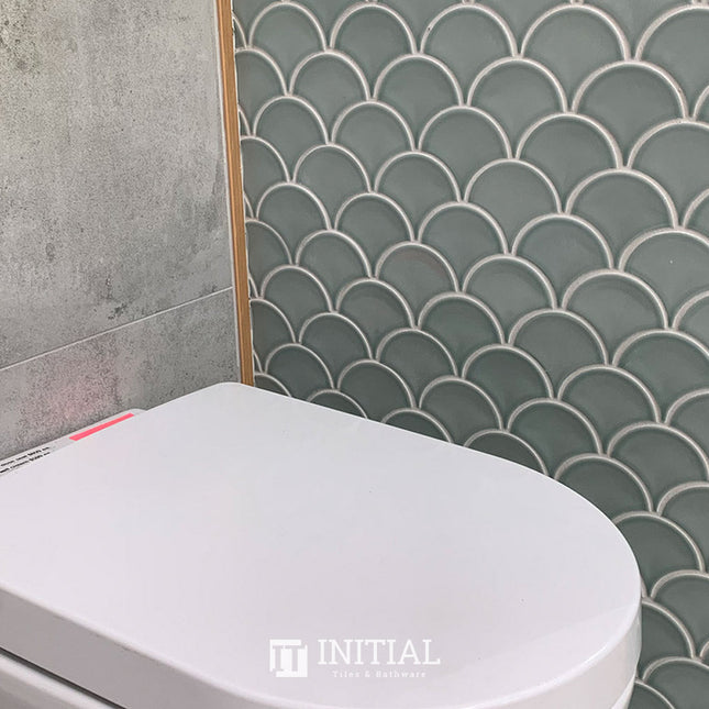 Feature Mosaic Shell Fish Scale Mosaic Gloss Water Green 259X273 ,