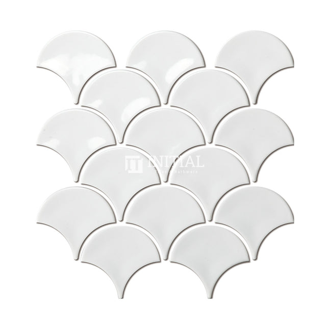 Feature Mosaic Shell Fish Scale Mosaic Gloss White 259X273 ,