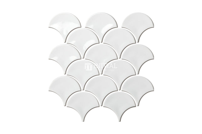 Feature Mosaic Shell Fish Scale Mosaic Gloss White 259X273 ,