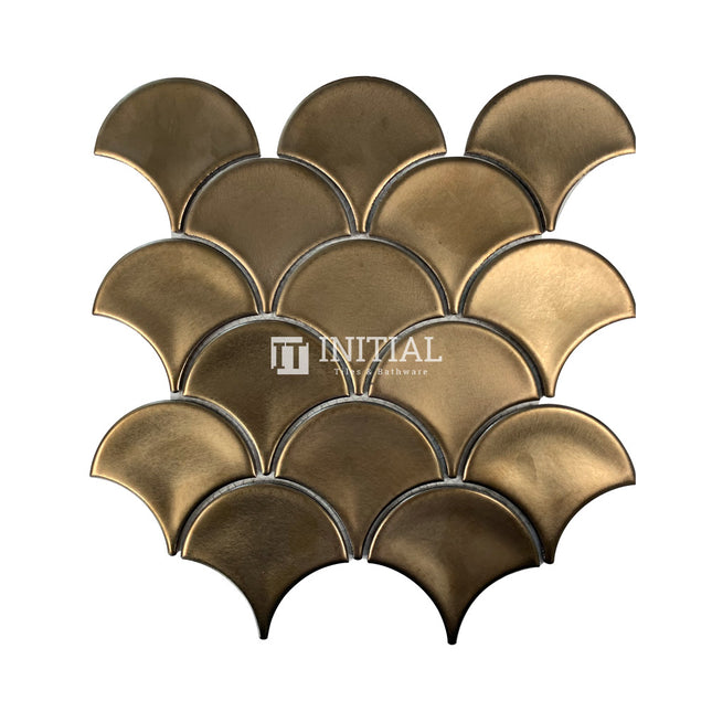 Feature Mosaic Shell Fish Scale Mosaic Matt Bronze Metal Plated 259X273 ,