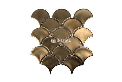 Feature Mosaic Shell Fish Scale Mosaic Matt Bronze Metal Plated 259X273 ,