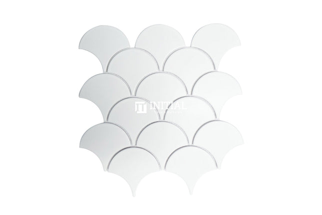 Feature Mosaic Shell Fish Scale Mosaic Matt White Flat 259X273 ,