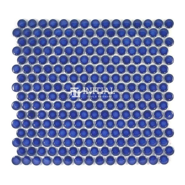Feature Mosaic Venice 19mm Penny Round Mosaic Gloss Cobalt 315X294 ,