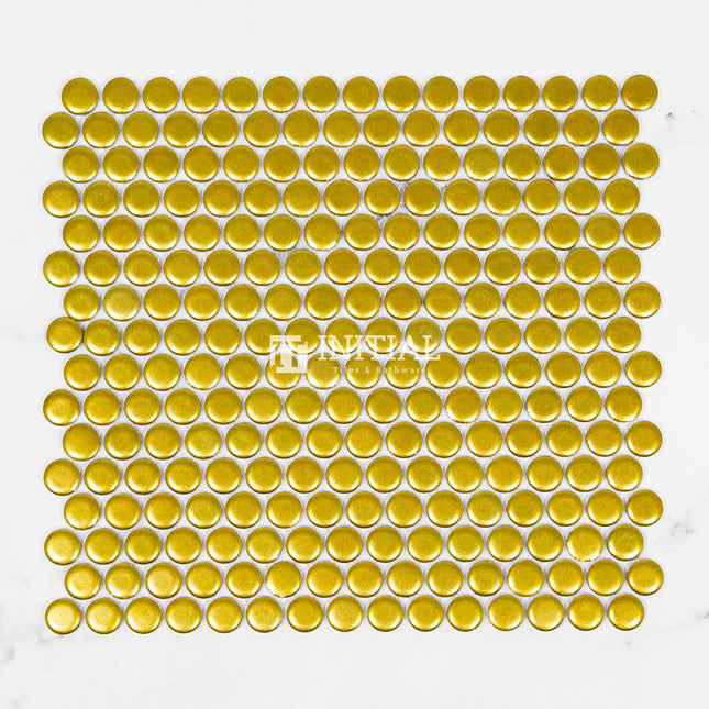 Feature Mosaic Venice 19mm Penny Round Mosaic Matt Gold 315X294 ,