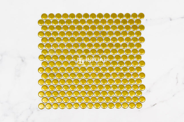 Feature Mosaic Venice 19mm Penny Round Mosaic Matt Gold 315X294 ,