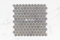 Feature Mosaic Venice 28mm Penny Round Mosaic Gloss Mottled Grey 314X328 ,