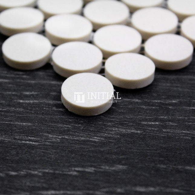 Feature Mosaic Venice 19mm Penny Round Mosaic Matt Matt Off White 315X294 ,