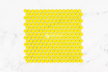 Feature Mosaic Venice 19mm Penny Round Mosaic Gloss Yellow 315X294 ,