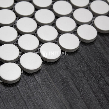 Feature Mosaic Venice 19mm Penny Round Mosaic Matt White 315X294 ,