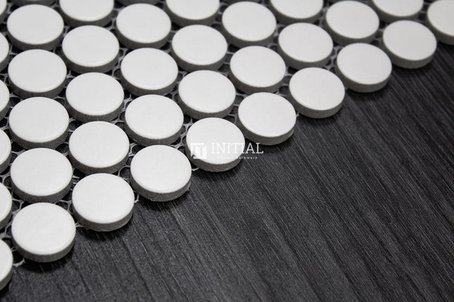 Feature Mosaic Venice 19mm Penny Round Mosaic Matt White 315X294 ,