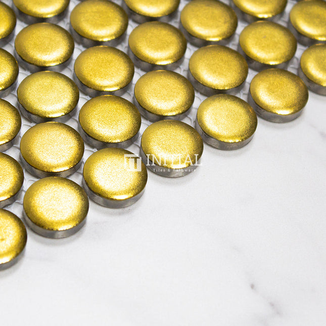 Feature Mosaic Venice 19mm Penny Round Mosaic Matt Gold 315X294 ,