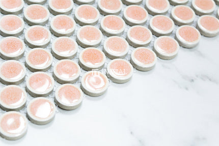 Feature Mosaic Venice 19mm Penny Round Mosaic Gloss Pink 315X294 ,