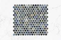 Feature Mosaic Venice 19mm Penny Round Mosaic Gloss Mixed Blue 315X294 ,