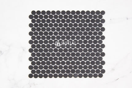 Feature Mosaic Venice 19mm Penny Round Mosaic Matt Matt Black 315X294 ,
