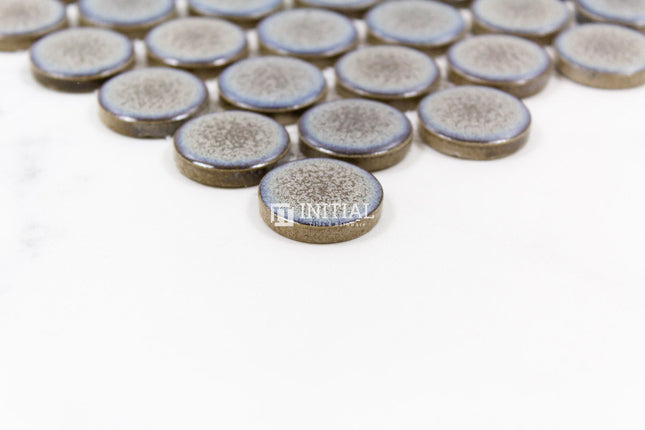 Feature Mosaic Venice 28mm Penny Round Mosaic Gloss Mottled Grey 314X328 ,