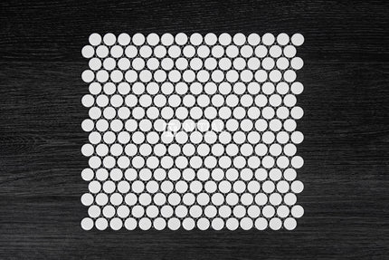 Feature Mosaic Venice 19mm Penny Round Mosaic Gloss Whtie 315X294 ,