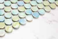 Feature Mosaic Venice 19mm Penny Round Mosaic Gloss Aquamarine 315X294 ,