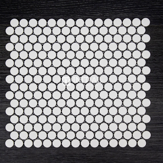 Feature Mosaic Venice 19mm Penny Round Mosaic Matt White 315X294 ,