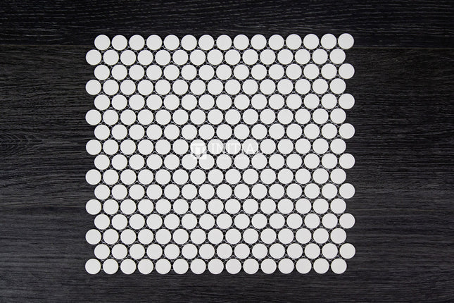 Feature Mosaic Venice 19mm Penny Round Mosaic Matt White 315X294 ,