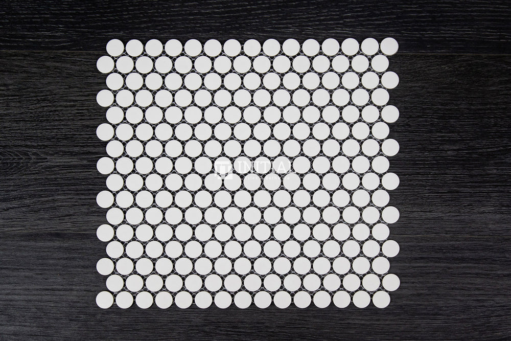 Feature Mosaic Venice 19mm Penny Round Mosaic Matt White 315X294 ,