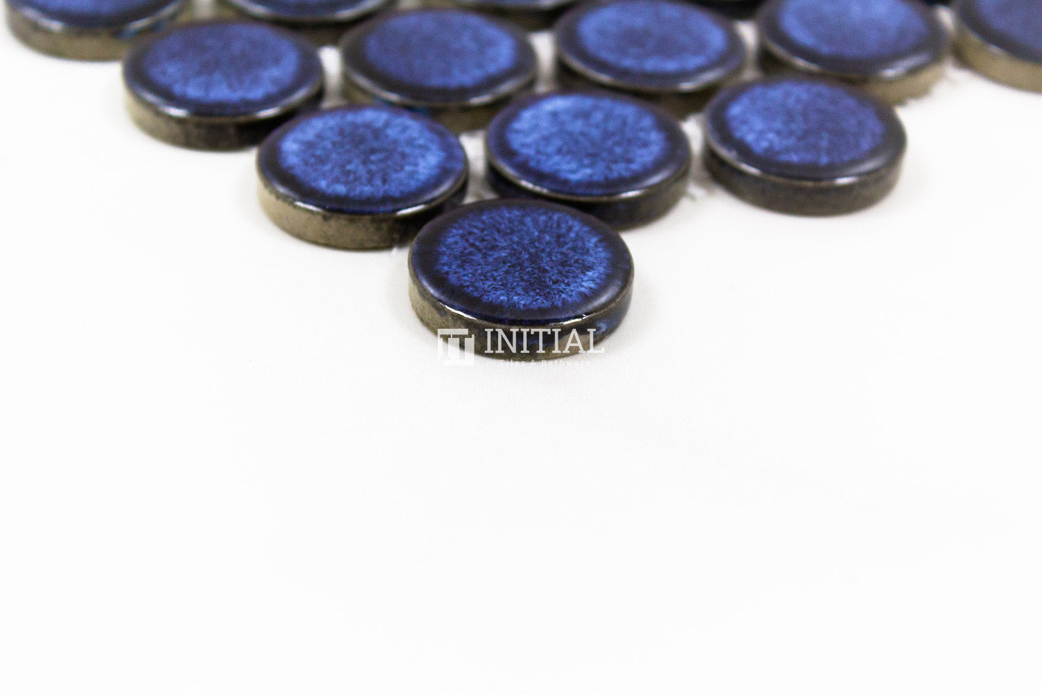 Feature Mosaic Venice 28mm Penny Round Mosaic Gloss Shadow Blue 314X328 ,