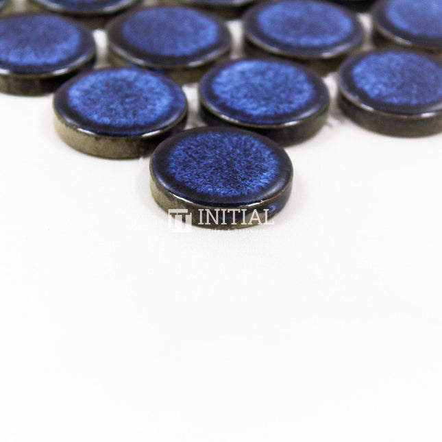 Feature Mosaic Venice 28mm Penny Round Mosaic Gloss Shadow Blue 314X328 ,