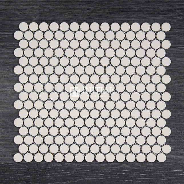 Feature Mosaic Venice 19mm Penny Round Mosaic Matt Matt Off White 315X294 ,