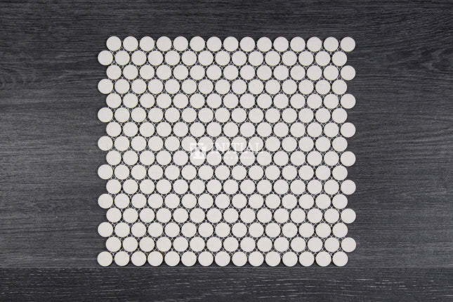 Feature Mosaic Venice 19mm Penny Round Mosaic Matt Matt Off White 315X294 ,