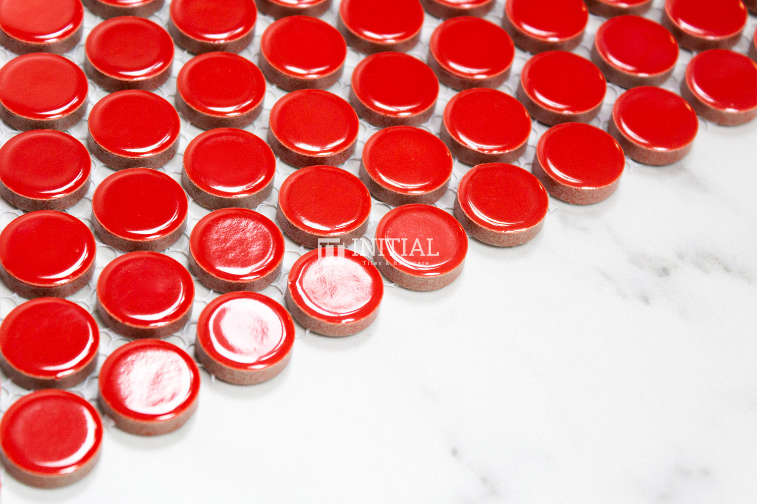 Feature Mosaic Venice 19mm Penny Round Mosaic Gloss Red 315X294 ,