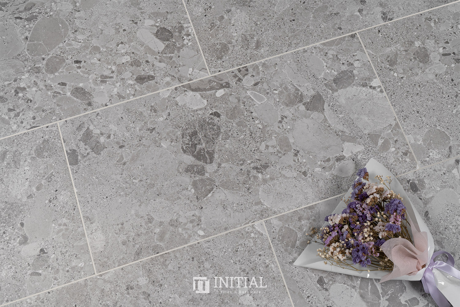 Terrazzo Look Bathroom Floor Tile Grey Matt 300X600 ,