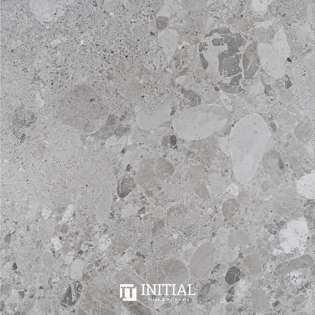 Terrazzo Look Bathroom Floor Tile Grey Matt 600X600 ,