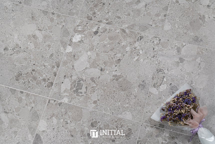 Terrazzo Look Bathroom Floor Tile Grey Matt 600X600 ,