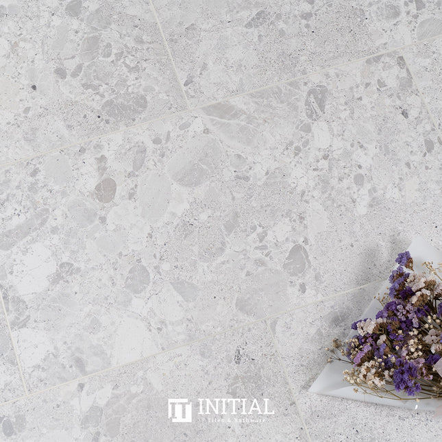 Terrazzo Look Bathroom Floor Tile White Matt 300X600 ,