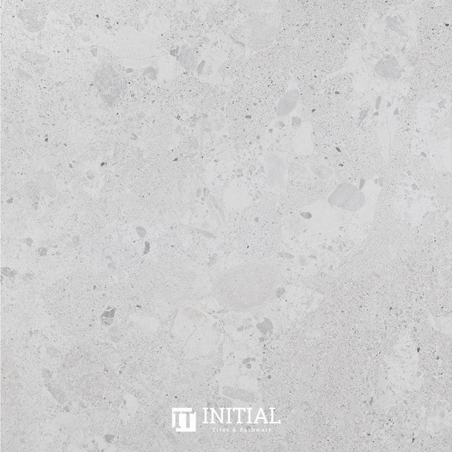 Terrazzo Look Bathroom Floor Tile White Matt 600X600 ,