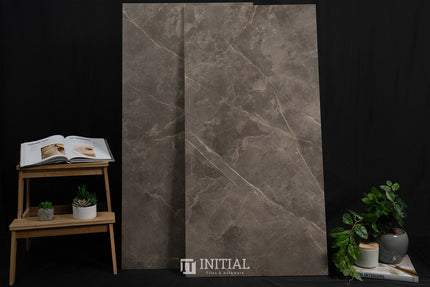 Marble Look Wall & Floor Tile Pietra Brown Polished 600X1200 ,